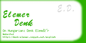 elemer denk business card